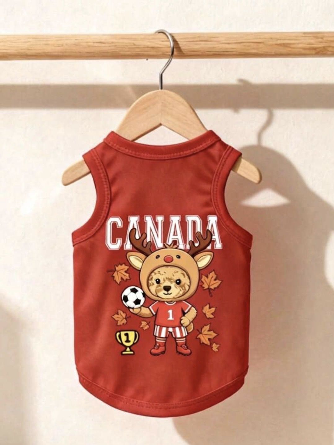 World Cup Canada Pattern Vest - Red, Size: Medium