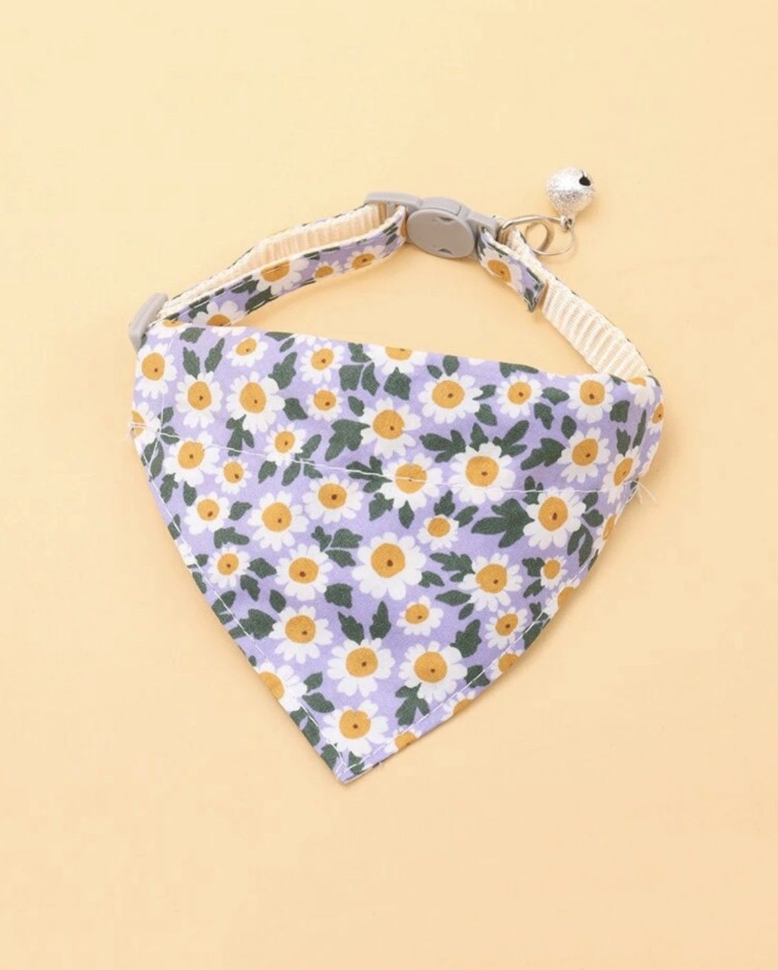 Pet Purple Daisy Bandana with Bell