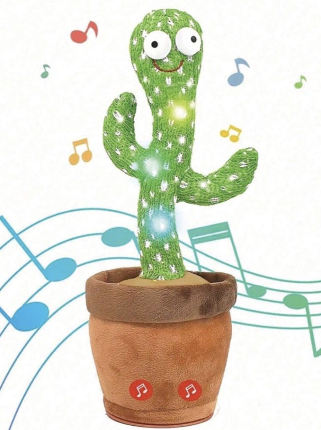 Dancing &amp; Talking Cactus Toy with LED Light (Battery Operated)