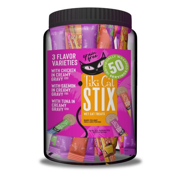 Tiki Cat Stix Lickable Wet Cat Treat Mega Jar 50 | 0.5 Oz