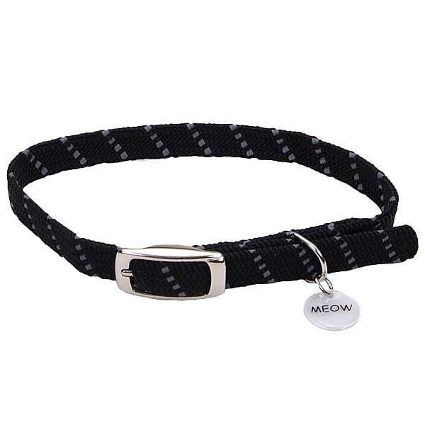 Coastal Pet - ElastaCat Reflective Safety Collar Black 10"