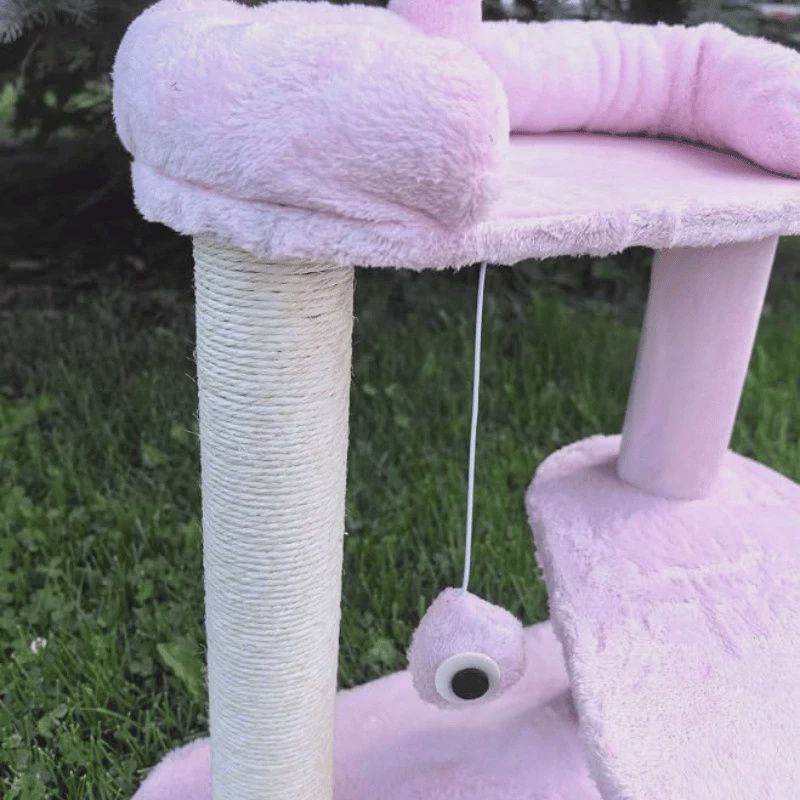 One For Pets Designer Cat Post - Pink Monster