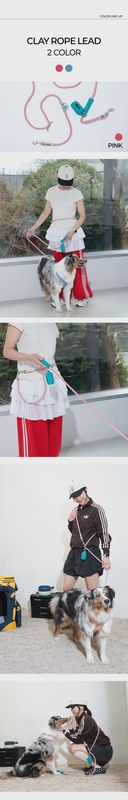 Clay Club - Clay Rope Dog Leash - Red - Size M