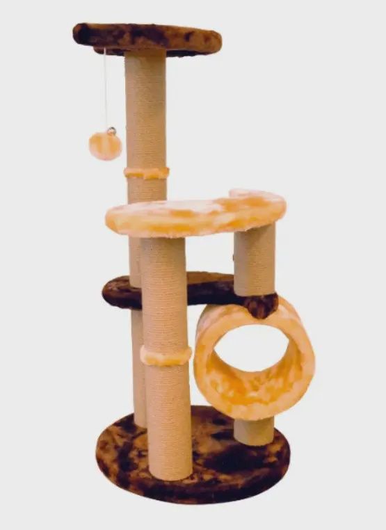 34" M-Pets VENTOUX Cat Tree - Brown Jute Brown &amp; Orange