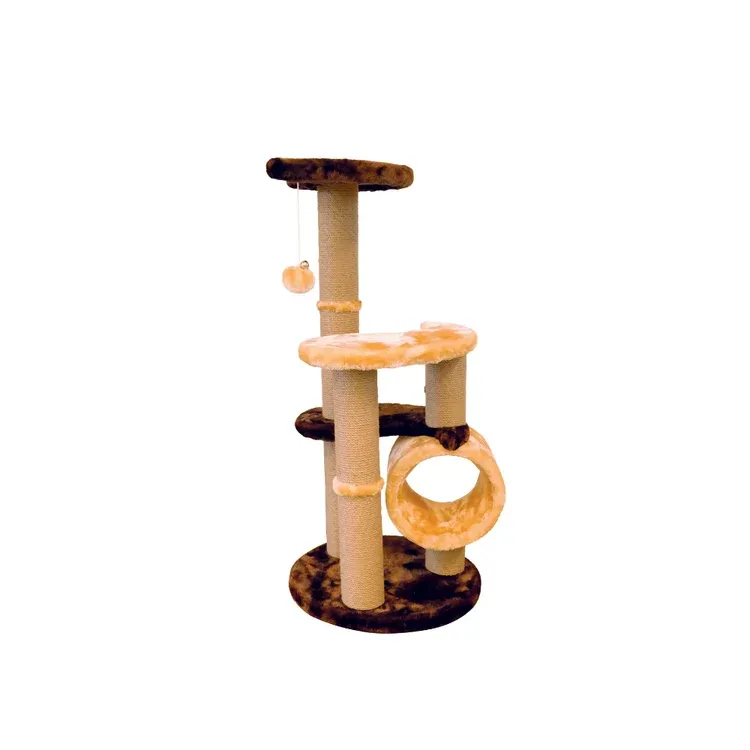 34" M-Pets VENTOUX Cat Tree - Brown Jute Brown &amp; Orange