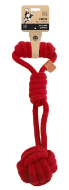 M-Pets COTO Dog Toy Tug Ball Red