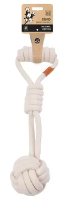 M-Pets COTO Dog Toy Tug Ball White