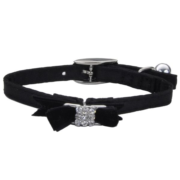 Li'l Pals Kitten Collar with Bow 5/16x8" Black Silk