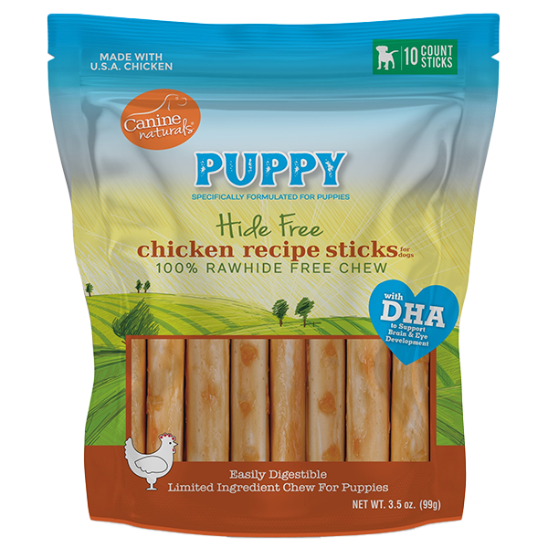 Canine Naturals Hide-Free Puppy Chicken Chew 5" - 10 Pk