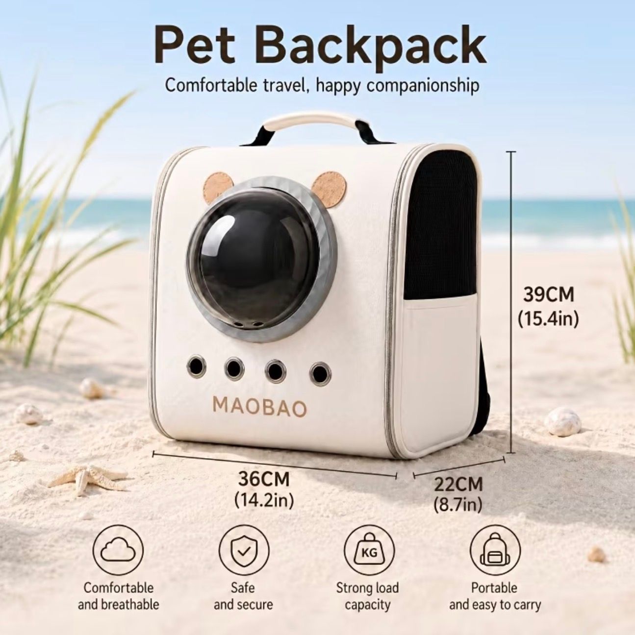 Pet Backpack Carrier with Space Cover