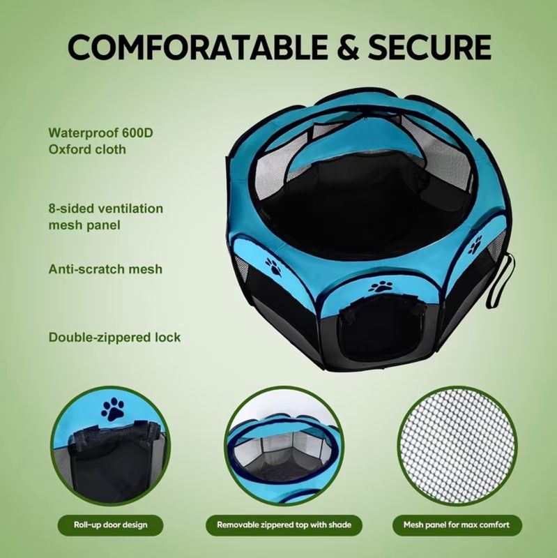 Playpen Pet Fence Foldable Tent for all seasons - XL Size - 51”x25”