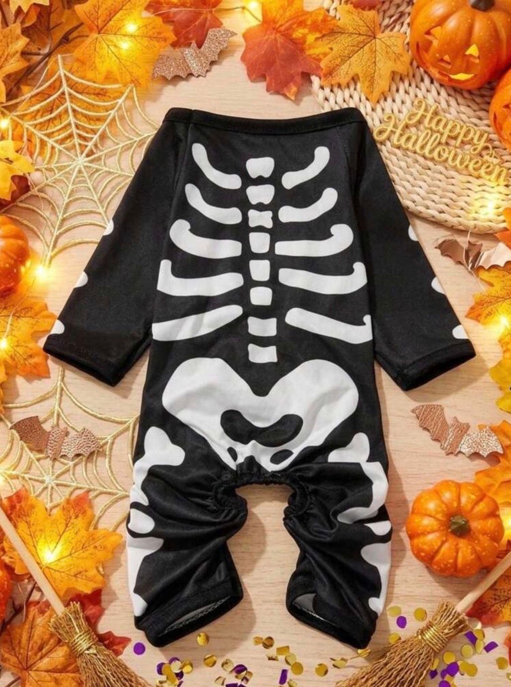 Halloween Skull Cosplay Jumpsuit Pajamas, Size: L