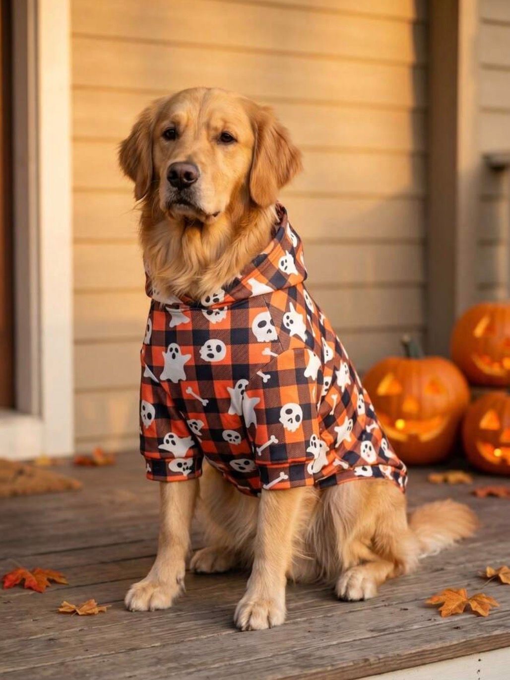 Dog Halloween Hoodie, Pajama Style, Size: XL
