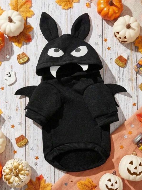 Halloween Bat Cosplay Hooded Sweatshirt with Cartoon Wings