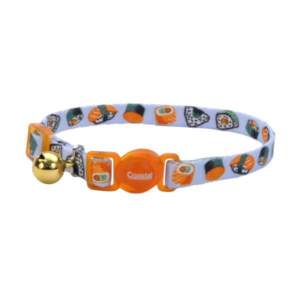 Coastal Pet Products Safe Cat Breakaway Collar Blue Sushi 3/8x12"