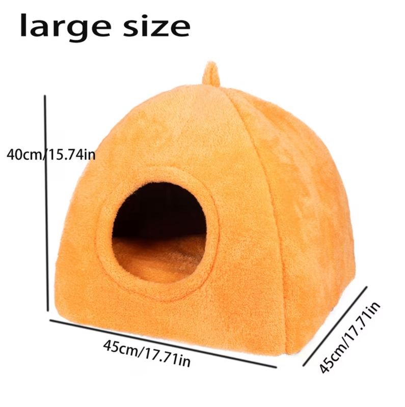 Enclosed Pumpkin Orange Cat House/Bed