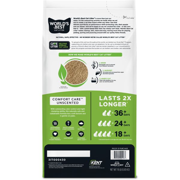World's Best Comfort Care Clumping 15LB