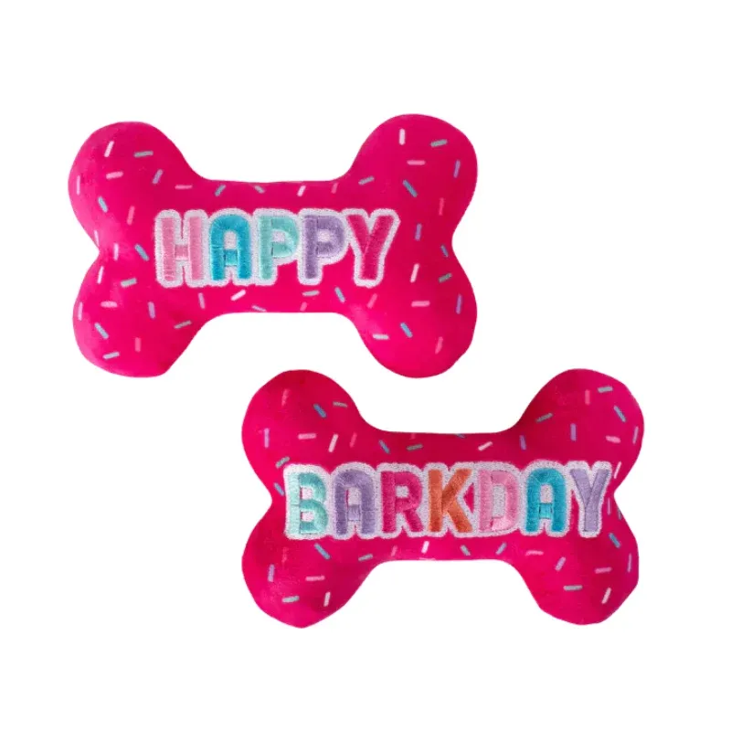 Fringe Studio - Dog Toy - Birthday - Plush - It's My BarkDay Bone