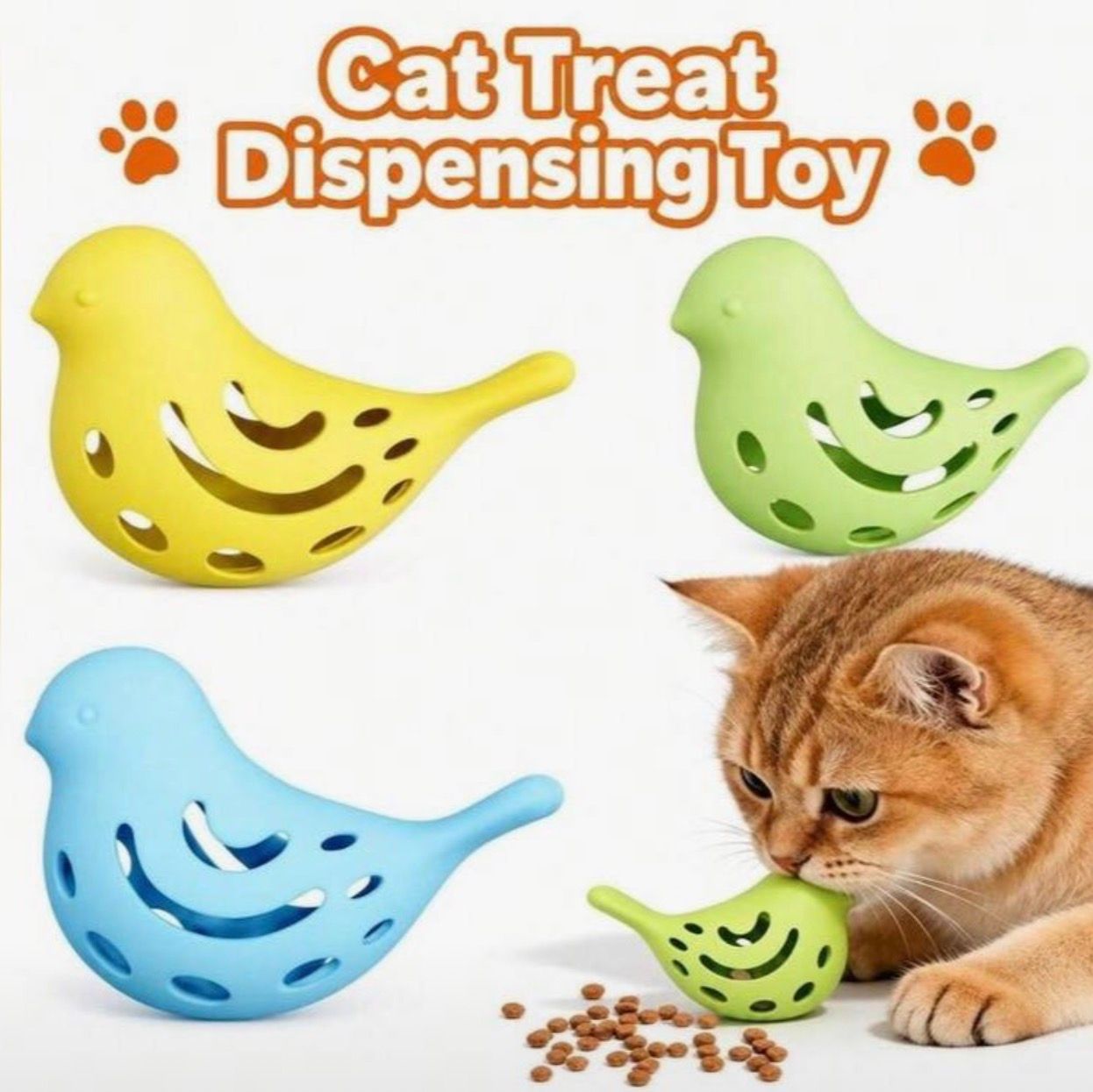 Cat Treat Dispenser Silicone Chew Toy