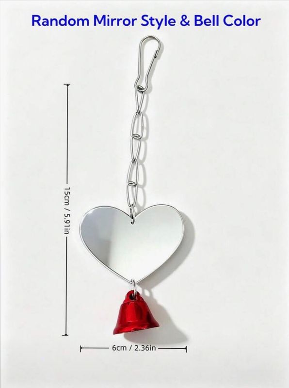 Hanging Bird Mirror with Bell