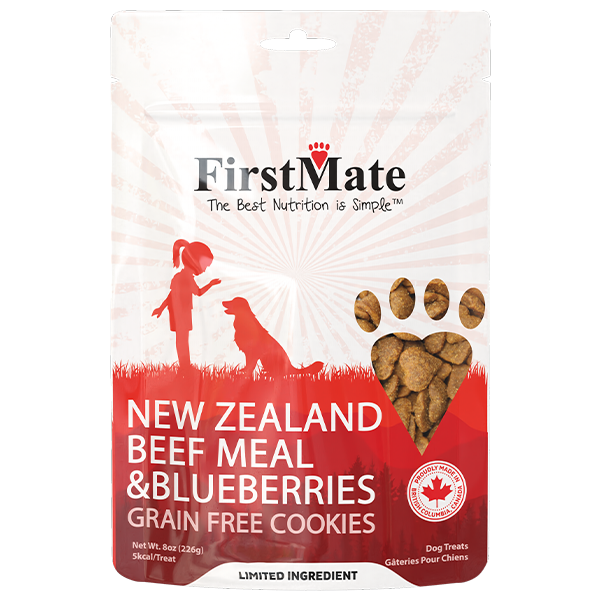 FirstMate Dog Treats GF Cookies Beef &amp; Blueberries 8 oz