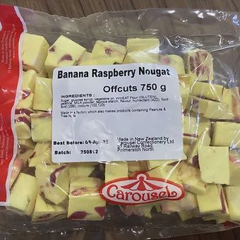 Banana Raspberry Nougat Offcuts - 750g