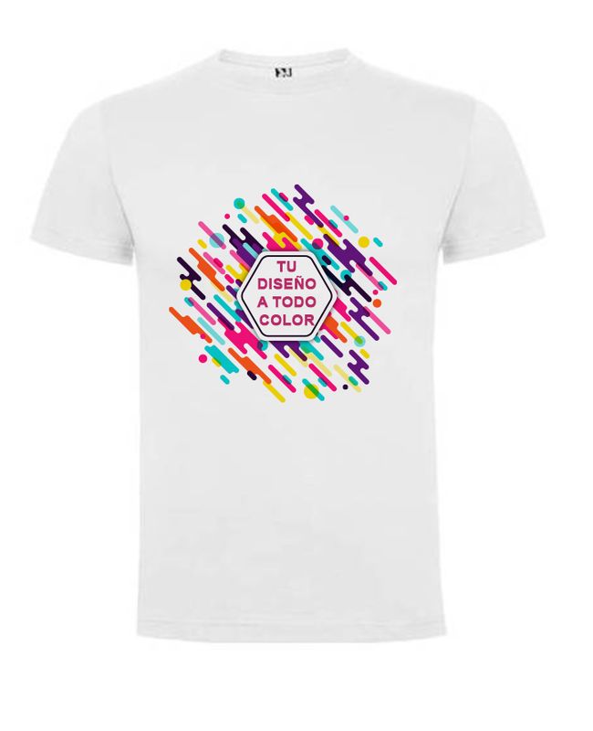 Camiseta Algodón Blanca Personalizable DTF (Direct Transfer Film) | Impresión Full Color