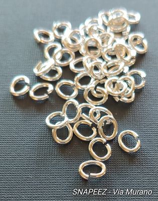 SNAPEEZ II ULTRAPLATE Hard Open Oval Jump Ring 6x4mm Heavy Gauge. Made in USA. Choose designer finish and package size.