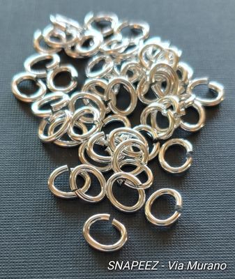 SNAPEEZ II ULTRAPLATE Hard Open Oval Jump Ring 8x6mm Heavy Gauge. Made in USA. Choose designer finish and package size.