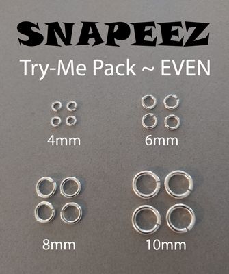 SNAPEEZ Try Me Even Sample Pack. Sizes 4, 6, 8 and 10mm. Made in USA.  Choose designer finish.