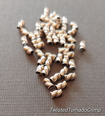 Twisted Tornado Crimp® Bead Antique Pro-Pak ULTRAPLATE®.  Made in USA.