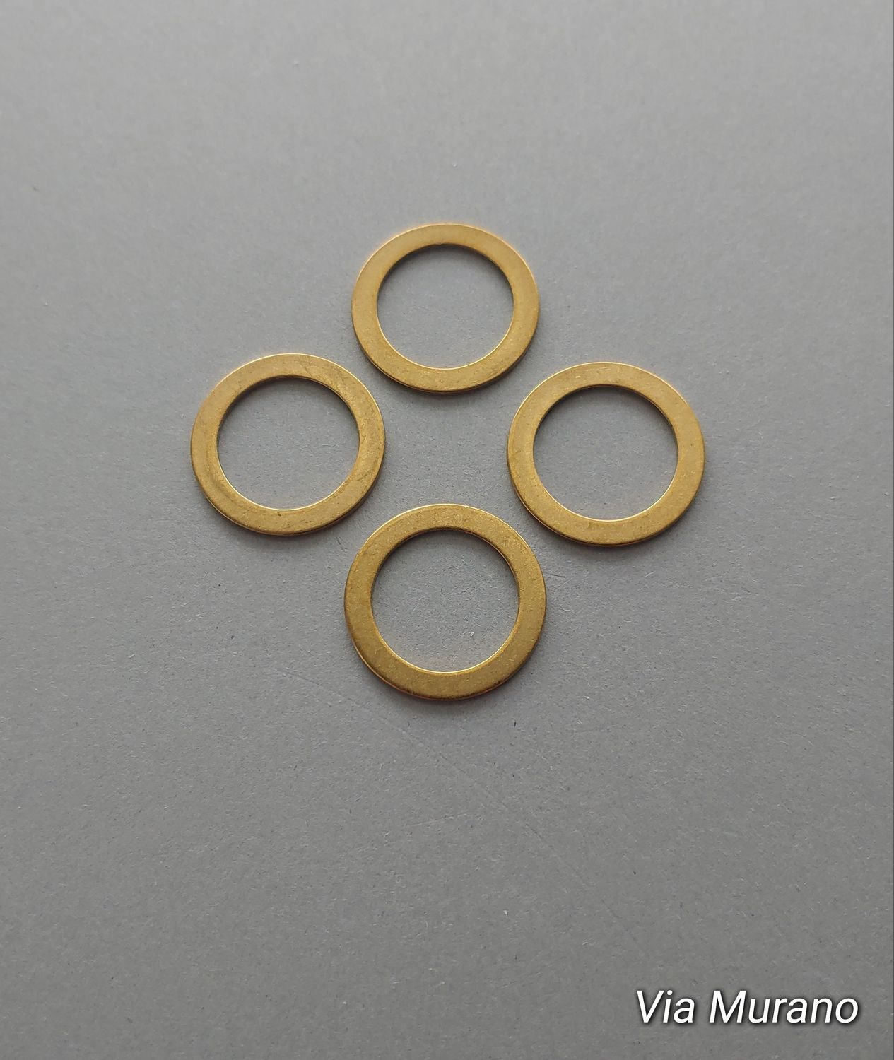 The FLAT HOOP - Lightweight Round Seamless Brass Hoop. 18mm Diameter.  Raw Brass.  Pack 4.  Choose Raw Brass or Silver Moonlight Finish.  Made in USA!
