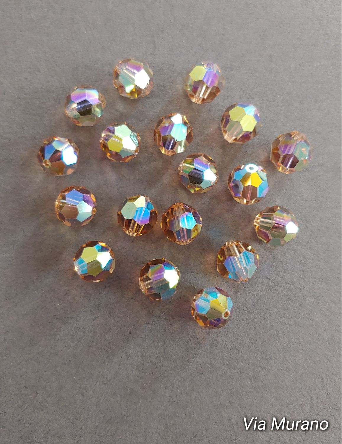 SWAROVSKI #5000 Round Bead 8mm Light Colorado Topaz AB (18 Pieces)