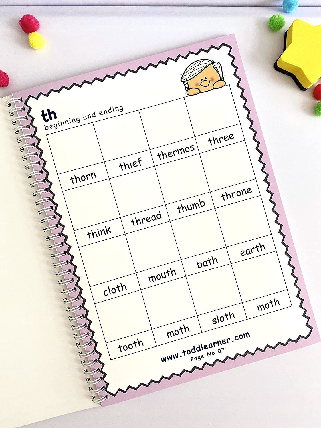 Phonics Cut and Paste Workbook for Kids (Learning Diagraphs).