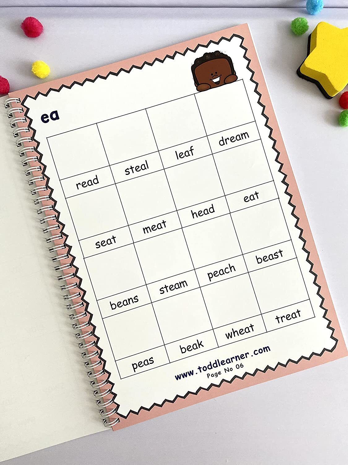 Phonics Cut and Paste Workbook for Kids (Learning Long Vowels).