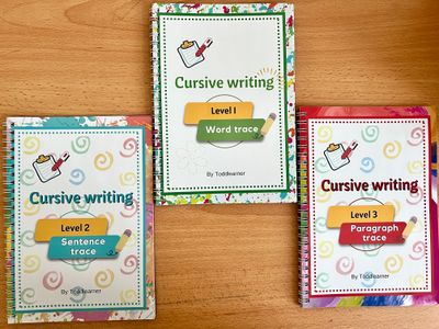 English Cursive Writing Practice Book set for 4-7 Years.