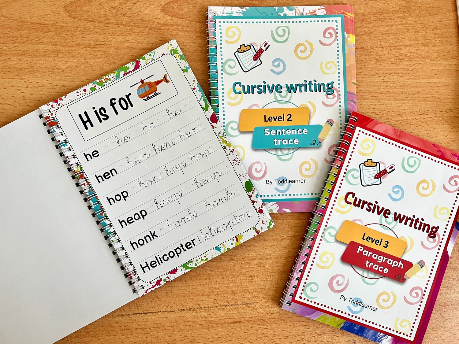 English Cursive Writing Practice Book set for 4-7 Years.