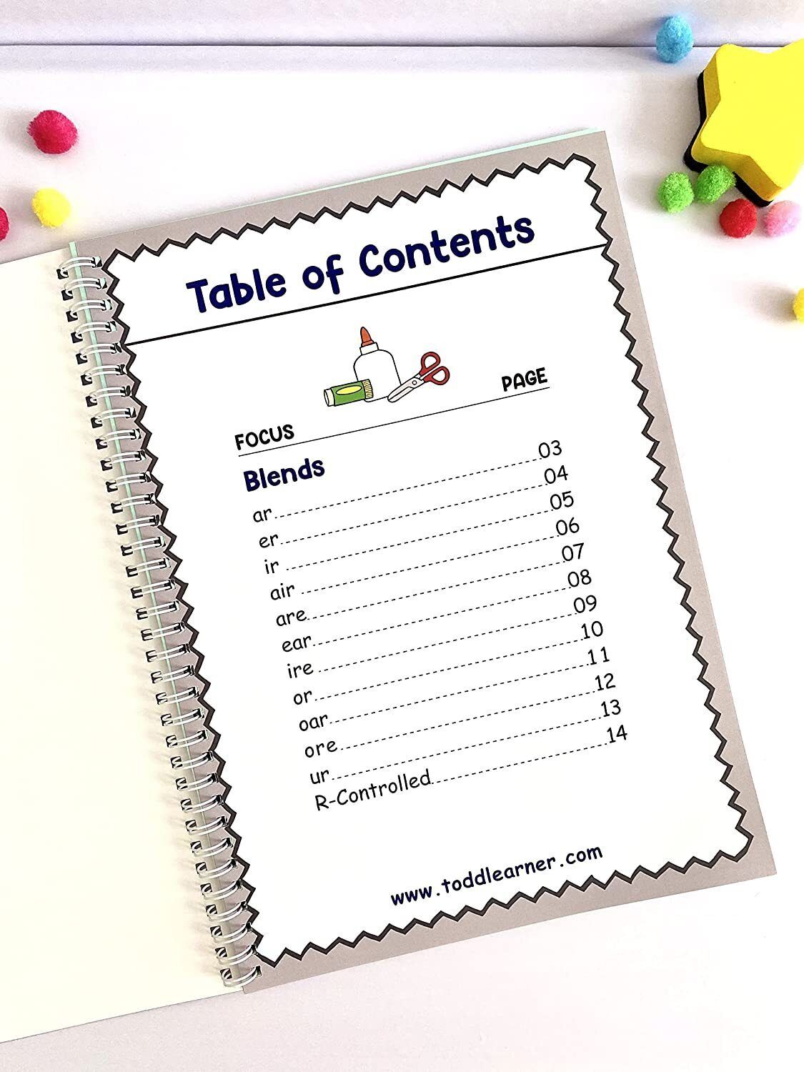 Phonics Cut and Paste Workbook for Kids (Learning R Controlled).