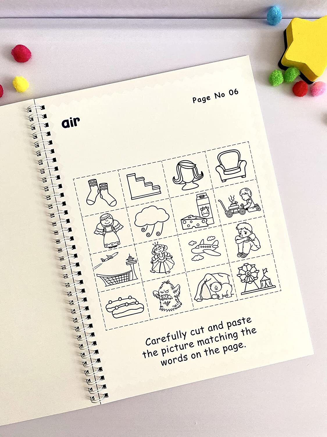 Phonics Cut and Paste Workbook for Kids (Learning R Controlled).