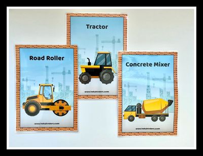 Construction Vehicles Flash Cards