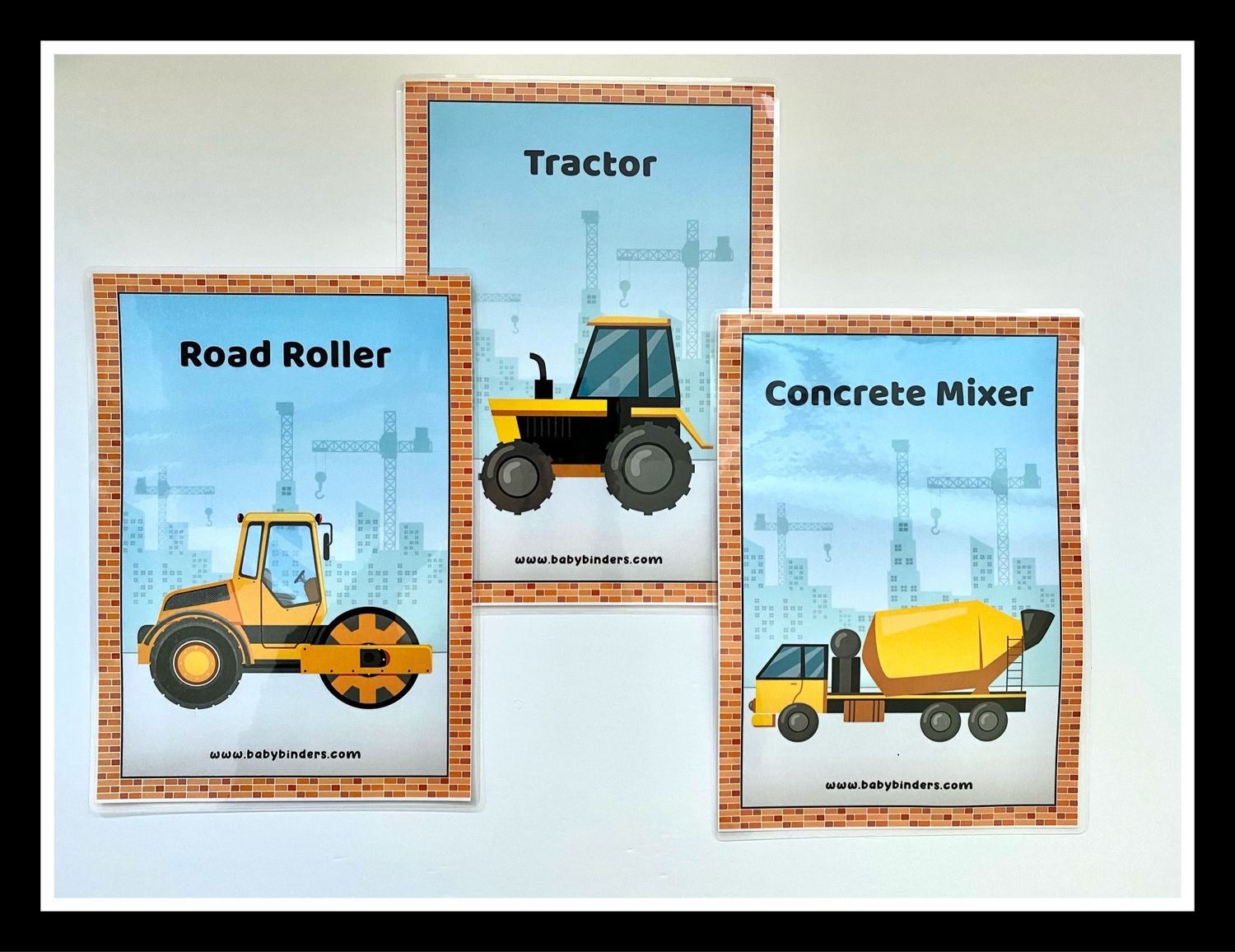 Construction Vehicles Flash Cards