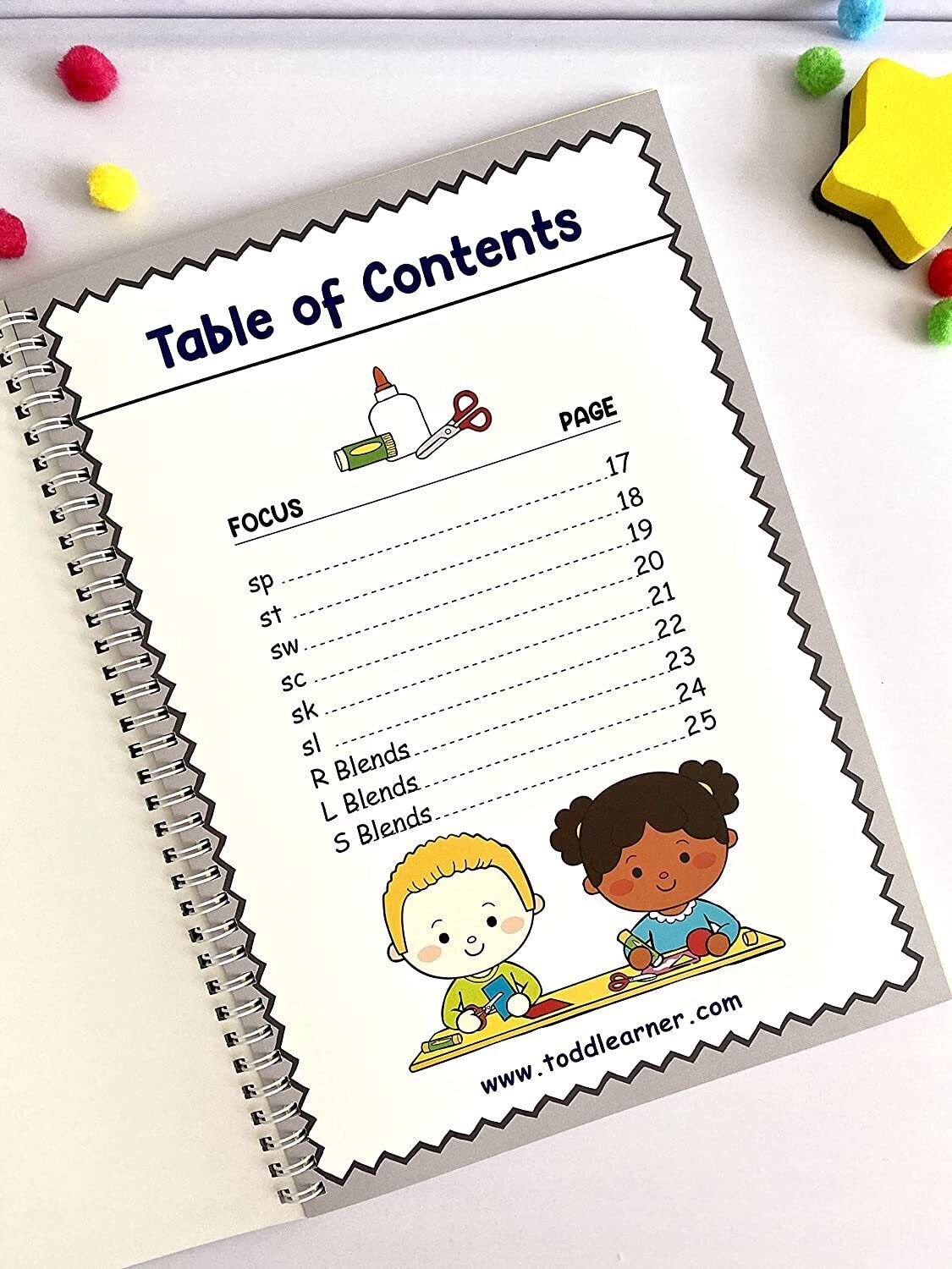 Phonics Cut and Paste Workbook for Kids (Learning Blends).