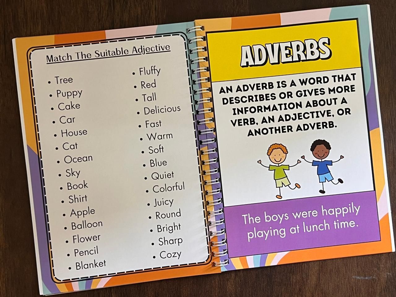 Learning Grammar Book for Kids. Exploring all parts of speech. Grammar made easy for kids.