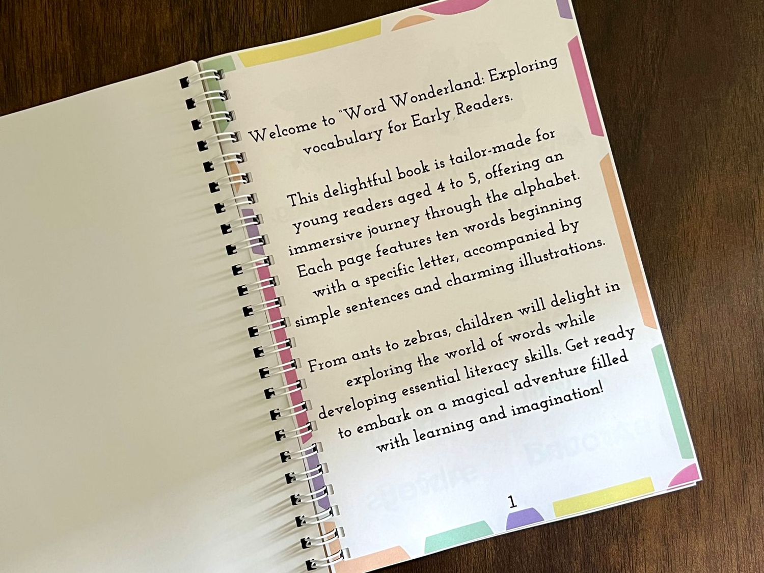 Word Wonderland - Exploring vocabulary for Early Readers. Suitable for 3-5 years.