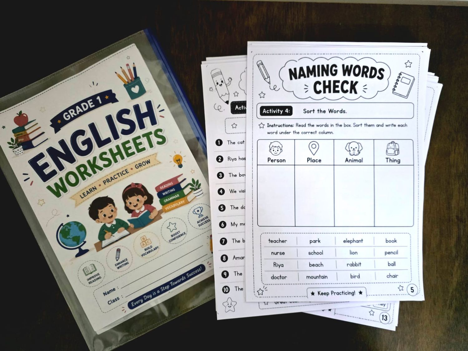 Grade 1 English Worksheets | 50+ Printable Grammar, Reading &amp; Writing Worksheets for Kids