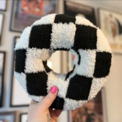 Black and White Checker Piercing Cushion