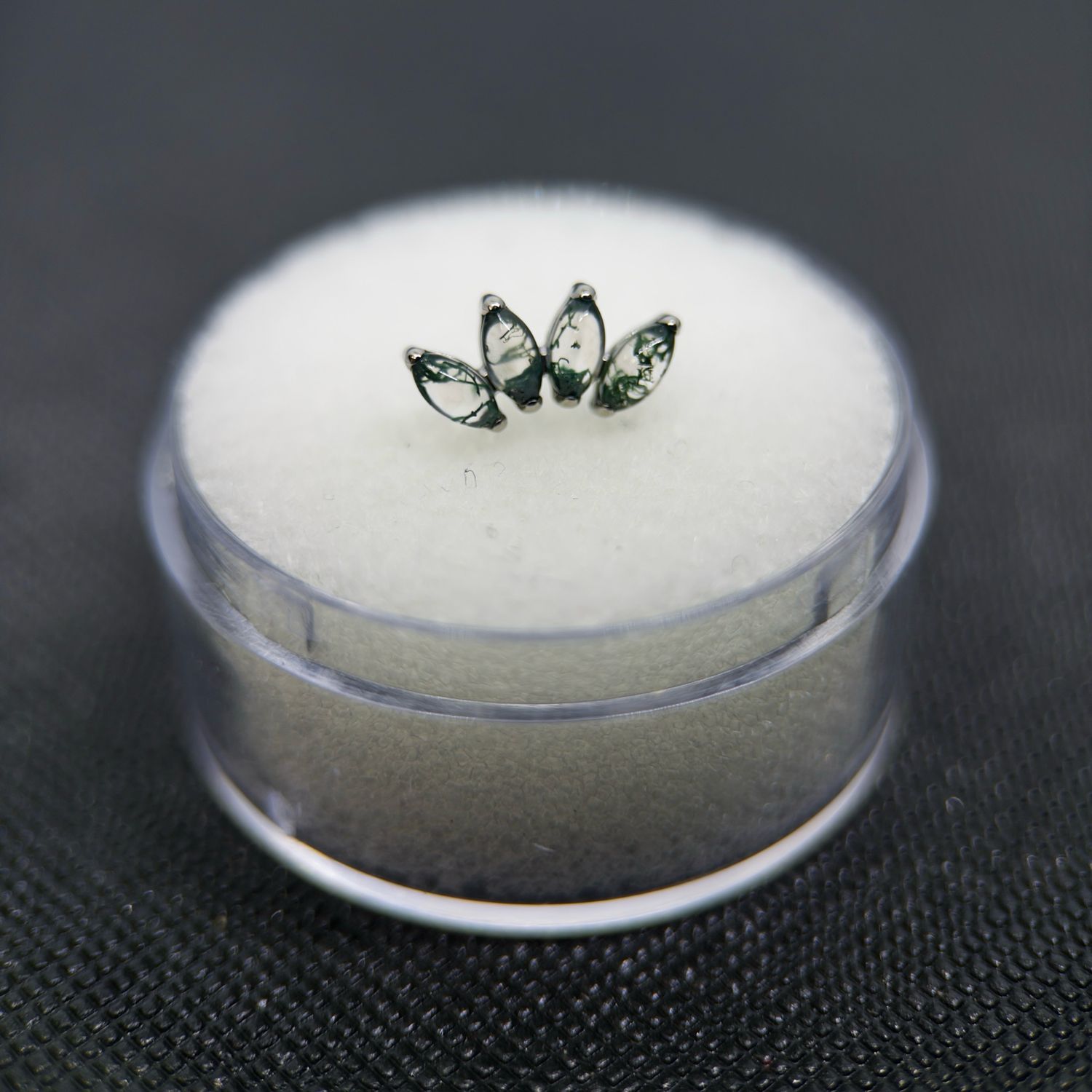 Quad Moss Agate Marquise Attachment