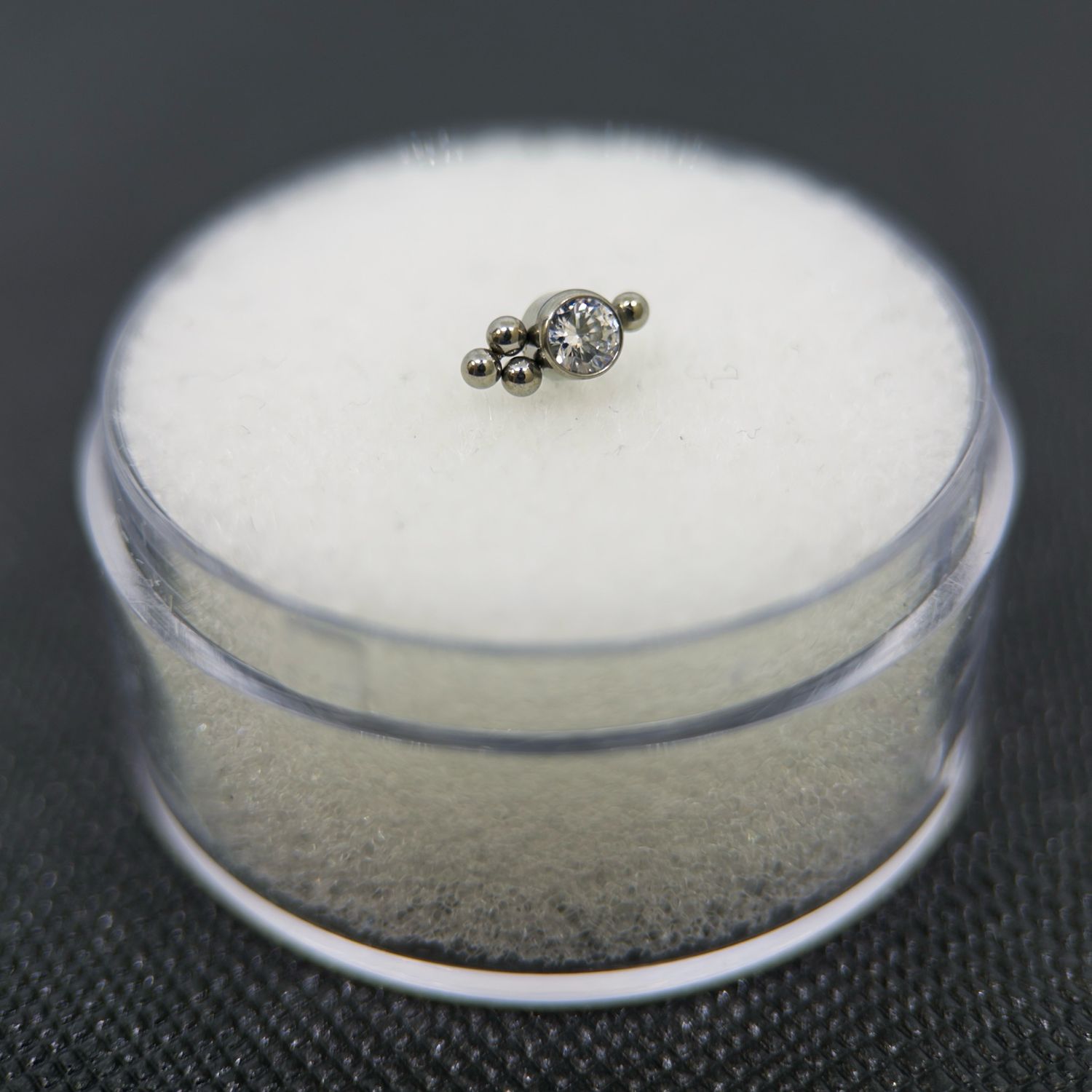 Clear CZ Gem w/ 4 Beads Attachment