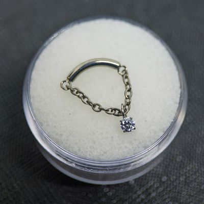 Dangle Chain with Prong Set Cubic Zirconia Attachment