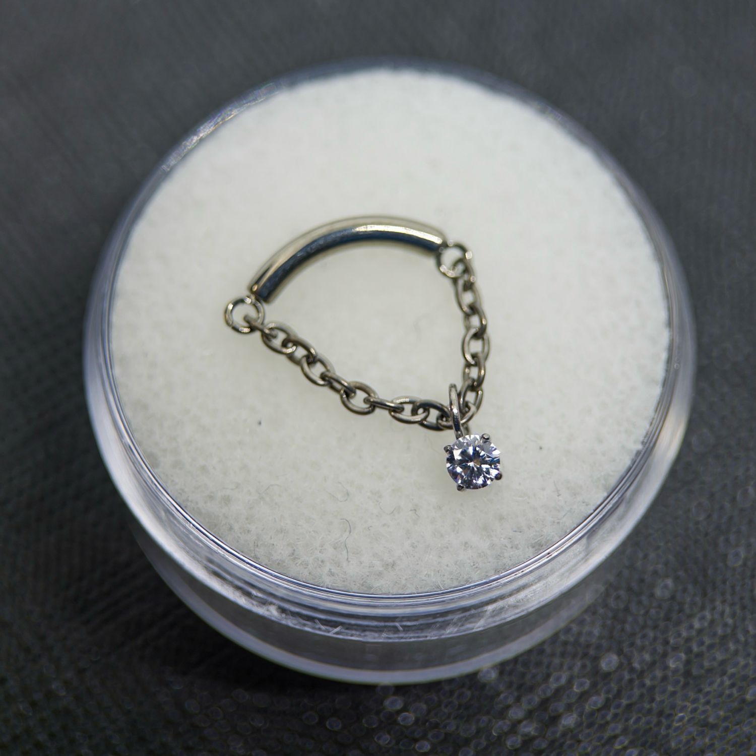 Dangle Chain with Prong Set Cubic Zirconia Attachment